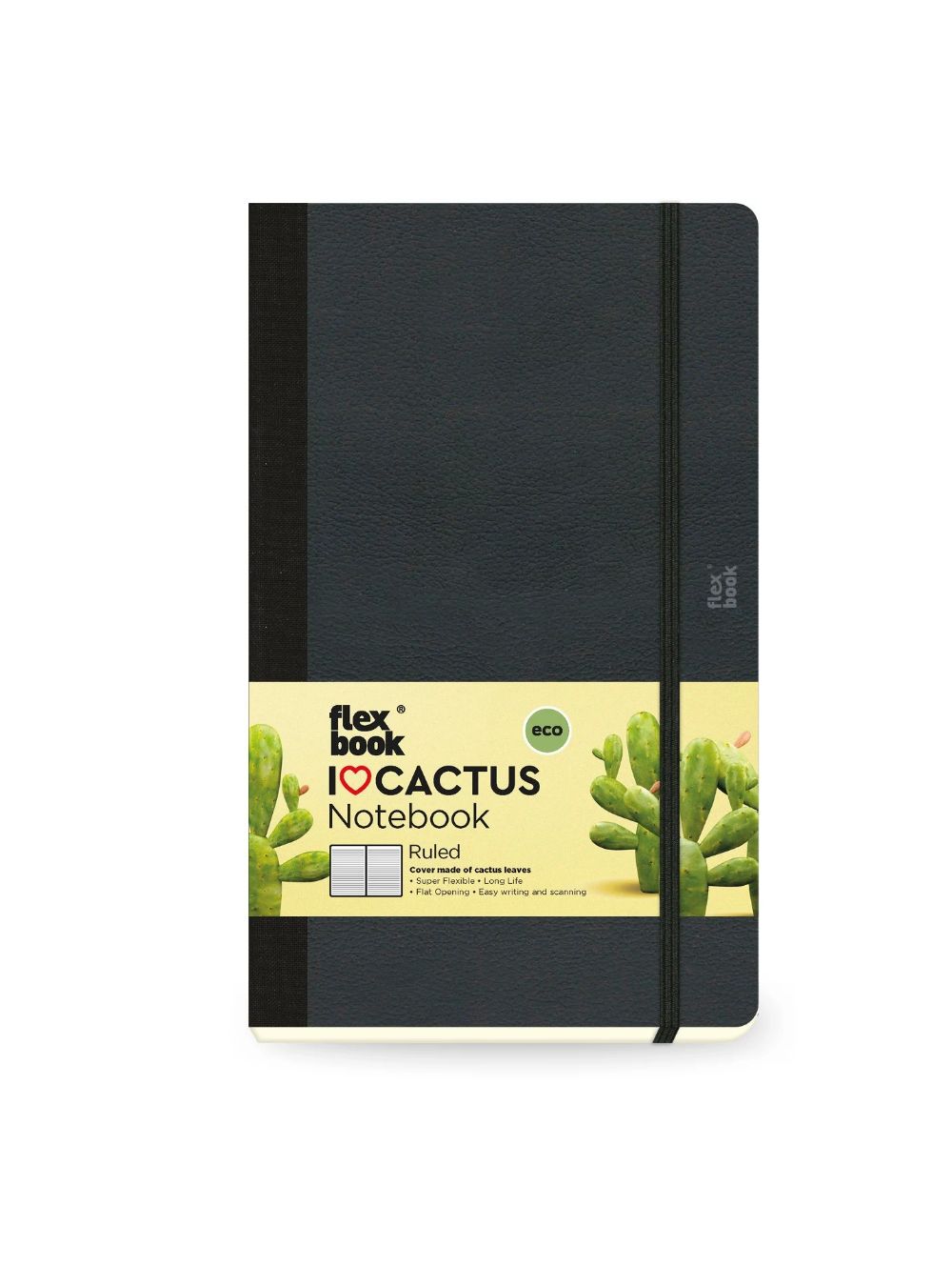 Flexbook A5 Size Ruled Eco Notebook 192 Pages - Black Shadow Cactus