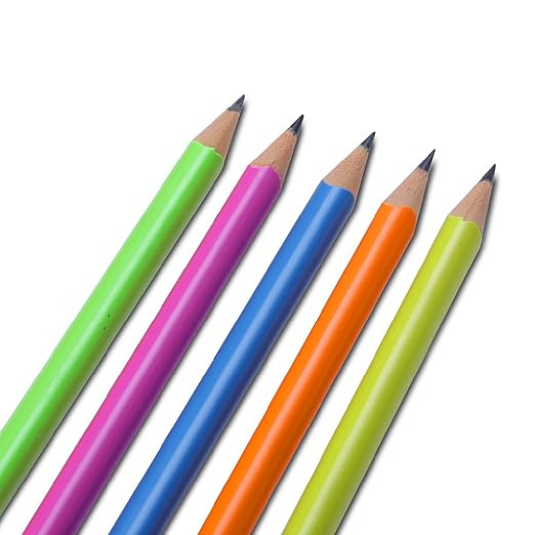 Maped Neon Wood Free Graphite Pencil + Sharpener -Set of 10