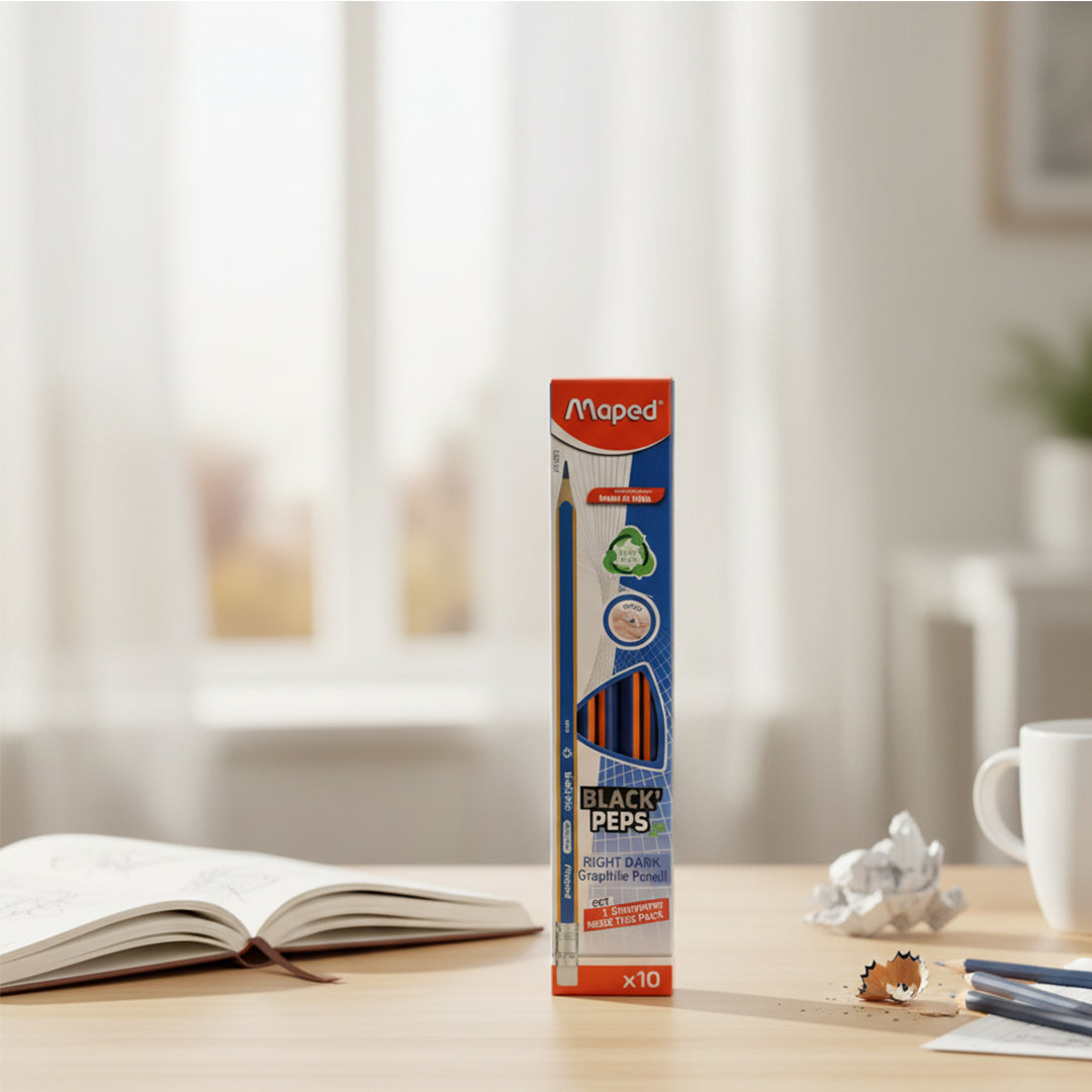Maped Black Peps Right Dark Graphite Pencils