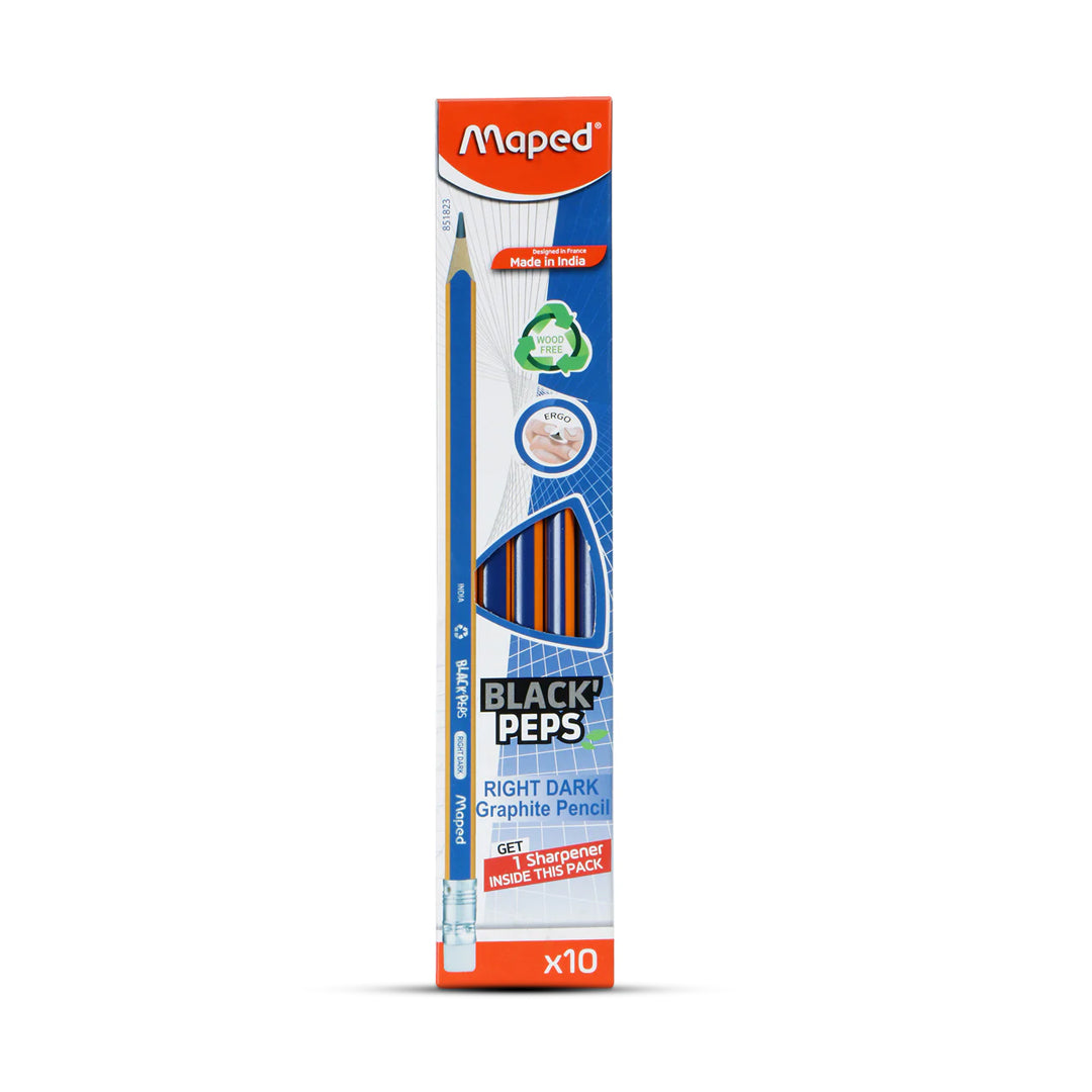Maped Black Peps Right Dark Graphite Pencils