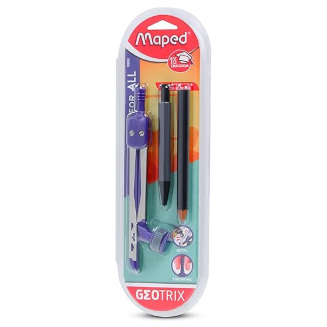 Maped Geotrix Compass+ Mechanical Pencil+ Wooden Pencil (Set of 3)