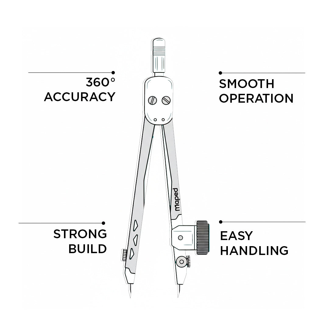 Maped Geotrix Compass+ Mechanical Pencil+ Wooden Pencil Set – SCOOBOO