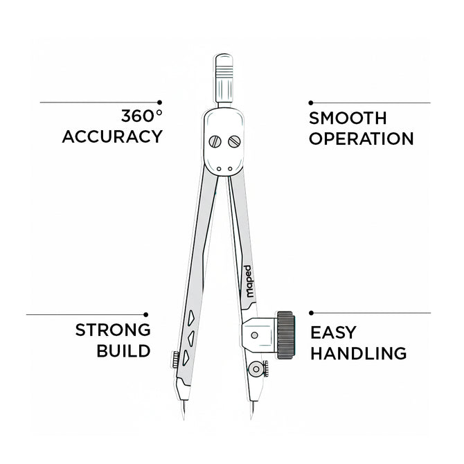 Compuss Maped Geotrix Compass+ Mechanical Pencil+ Wooden Pencil Set – SCOOBOO