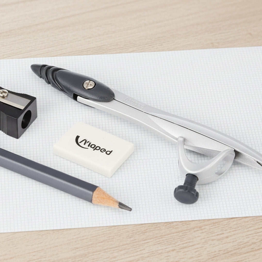 Maped Metal Essentials 9 Piece Math Set Geometry Kit