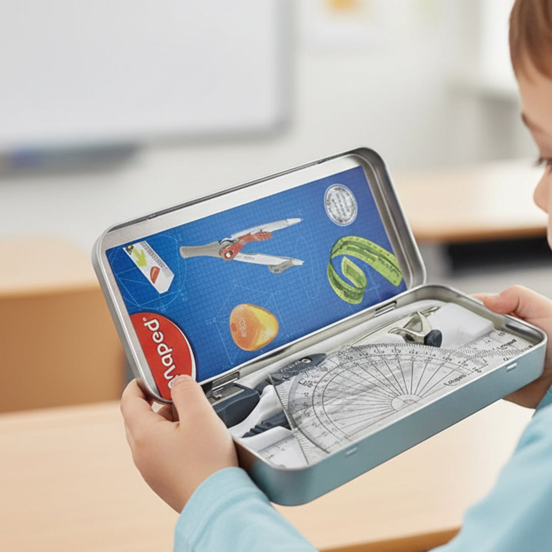 Maped Metal Essentials 9 Piece Math Set Geometry Kit