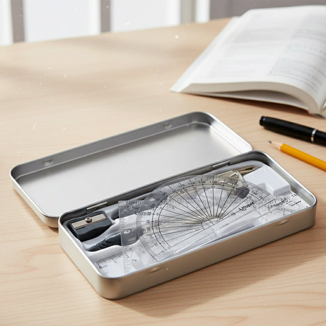 Maped Metal Essentials 9 Piece Math Set Geometry Kit