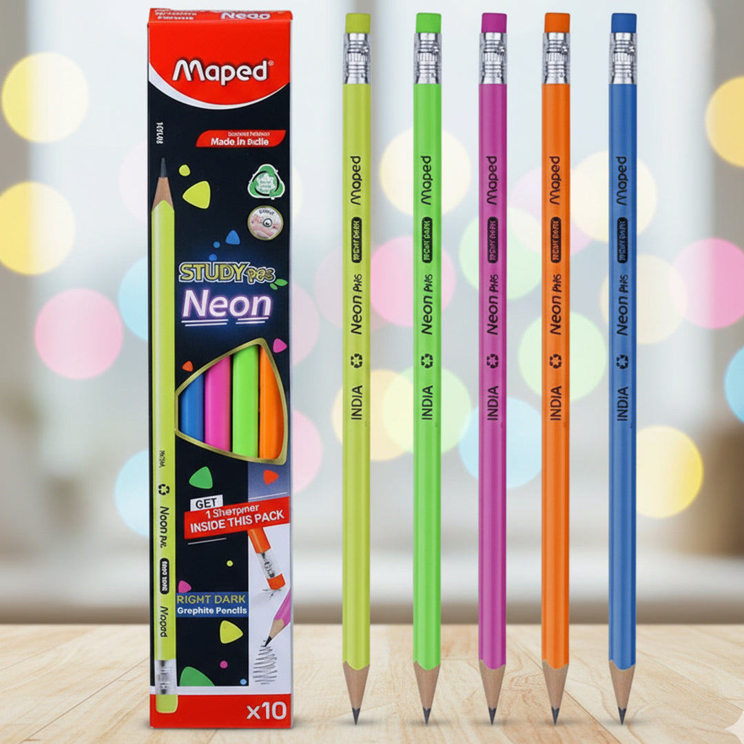 Maped Neon Wood Free Graphite Pencil + Sharpener