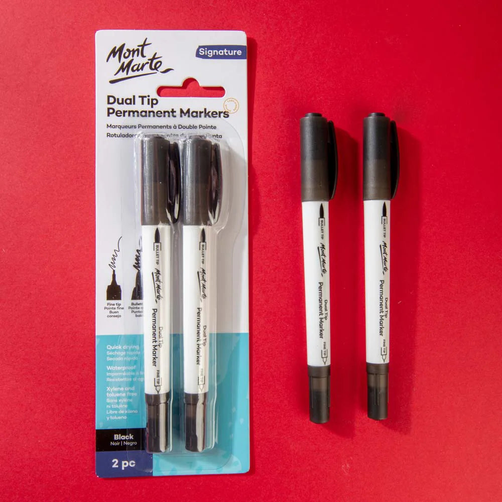 Mont Marte Dual Tip Permanent Markers Signature -Pack of 2pc