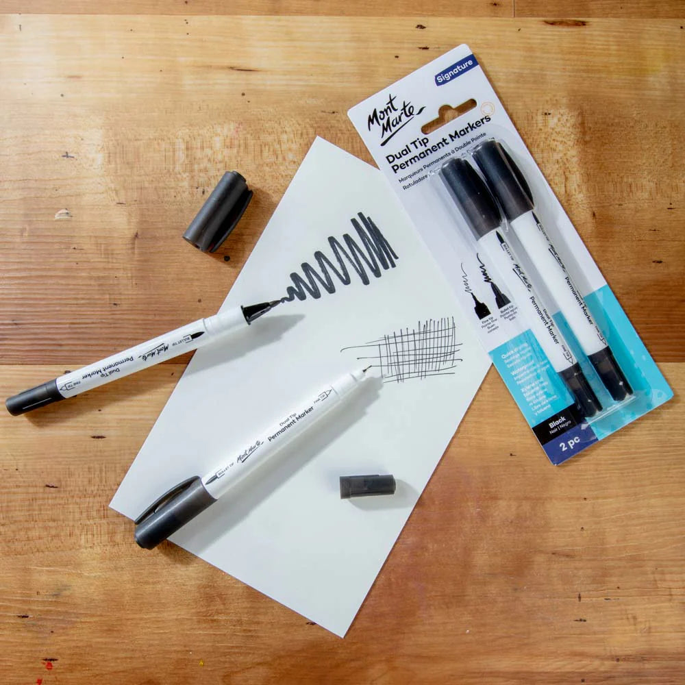 Mont Marte Dual Tip Permanent Markers Signature -Pack of 2pc