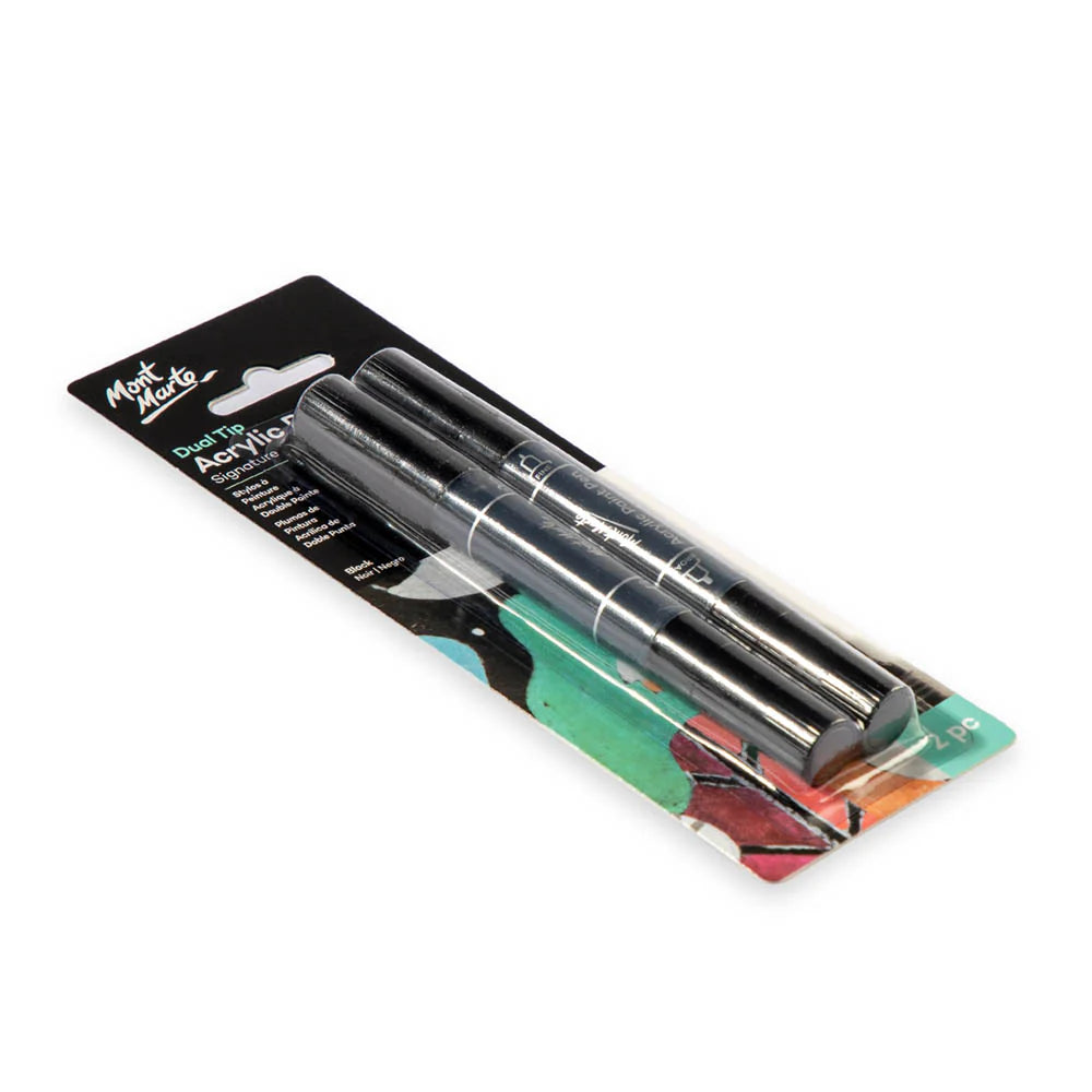 Mont Marte Dual Tip Acrylic Paint Pens  Signature Gold 2pc