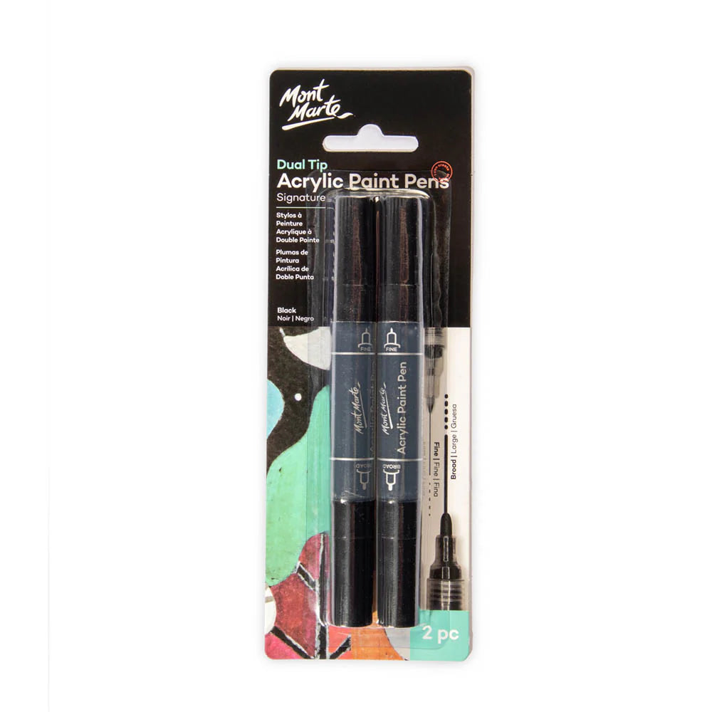 Mont Marte Dual Tip Acrylic Paint Pens  Signature Gold 2pc