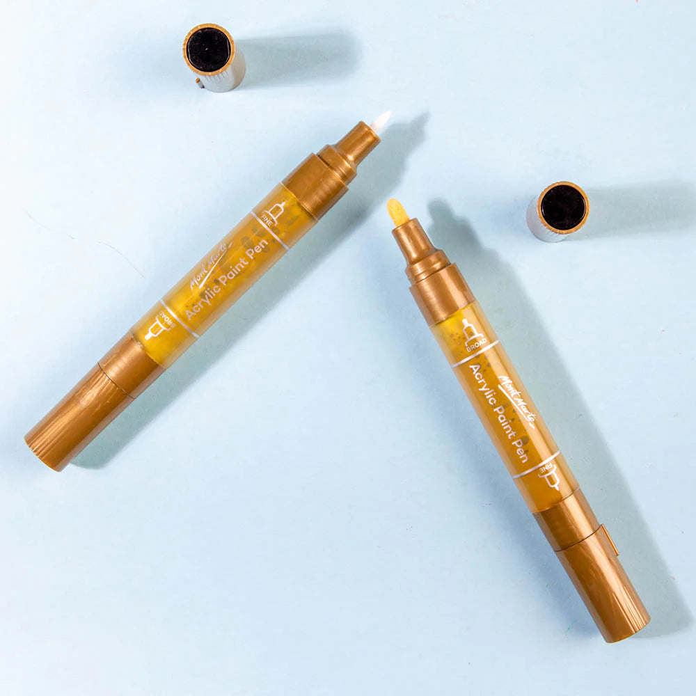 Mont Marte Dual Tip Acrylic Paint Pens  Signature Gold 2pc