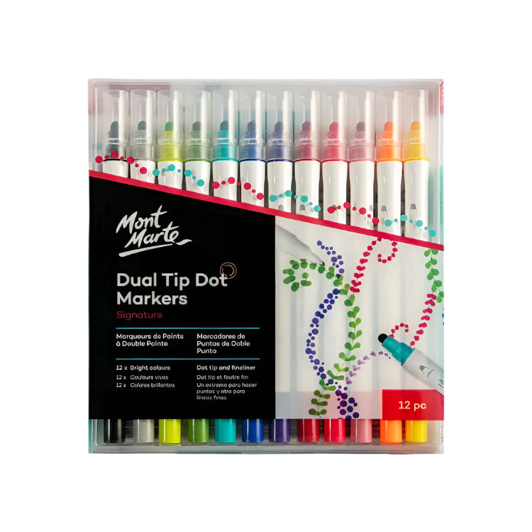 Mont Marte Dual Tip Dot Markers Signature -Pack of 12