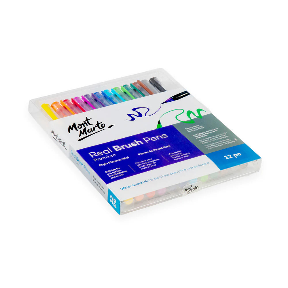 Mont Marte Real Brush Pens Premium - 12pc