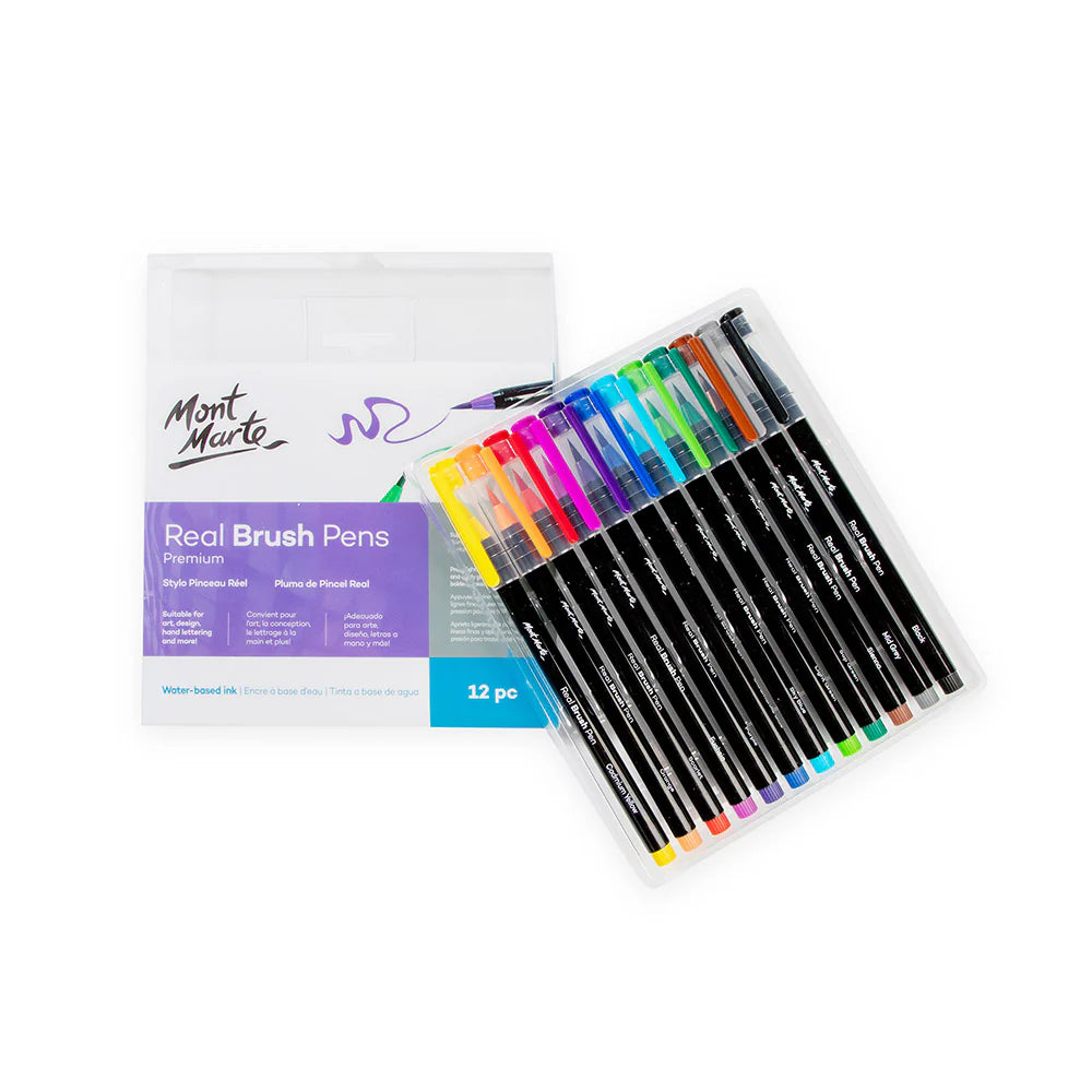 Mont Marte Real Brush Pens Premium - 12pc