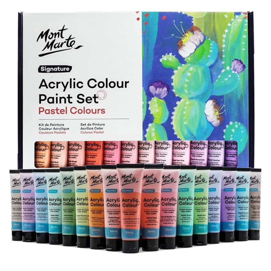 Mont Marte Acrylic Colour Pastel Paint Set Signature 48Pc