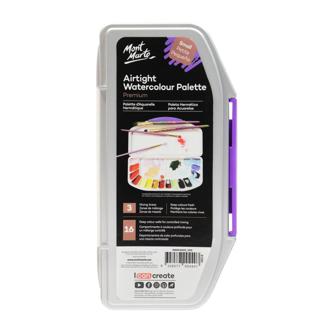 Mont Marte Airtight Watercolour Palette Premium 16 Slot Small