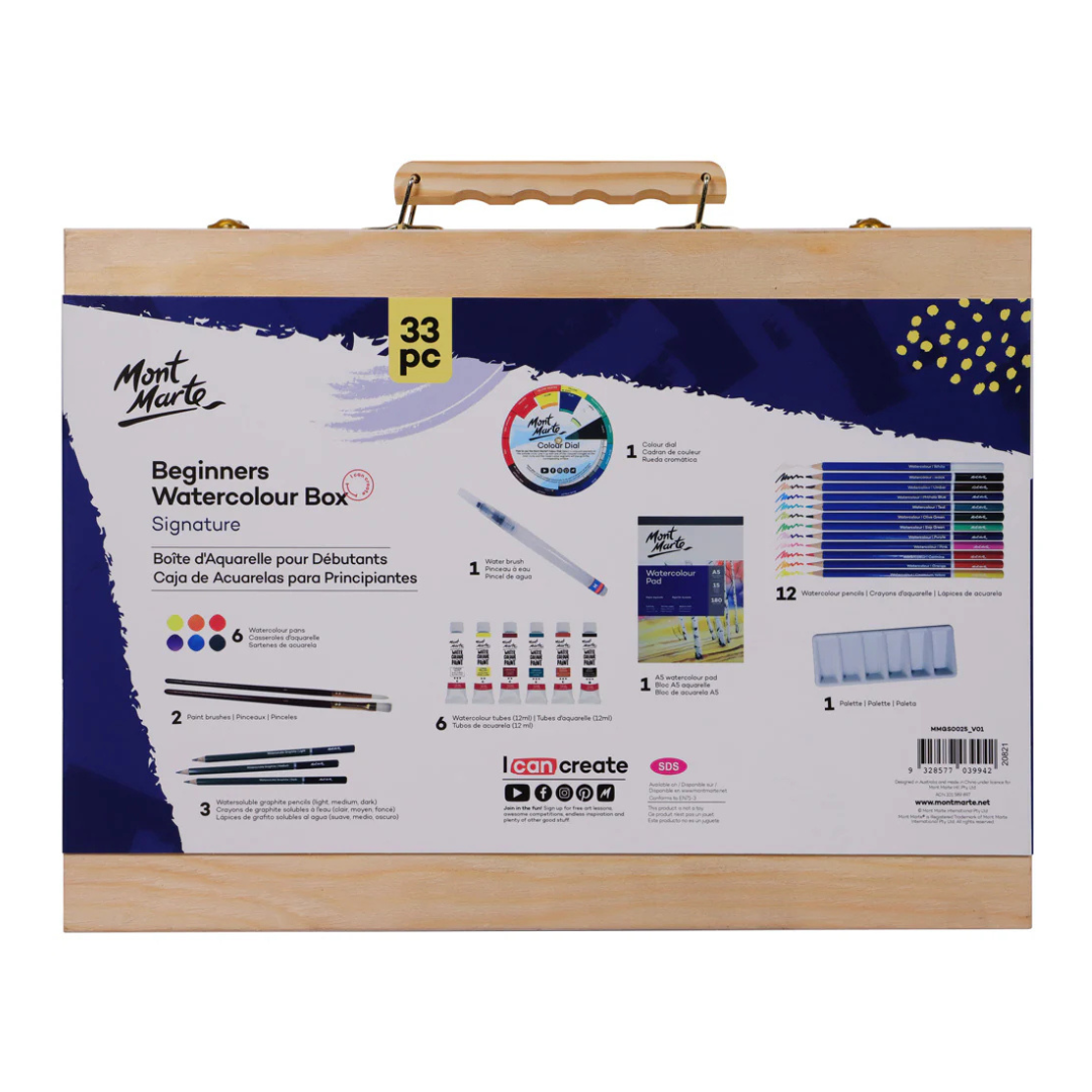 Mont Marte Beginners Watercolour Box Signature 33pc