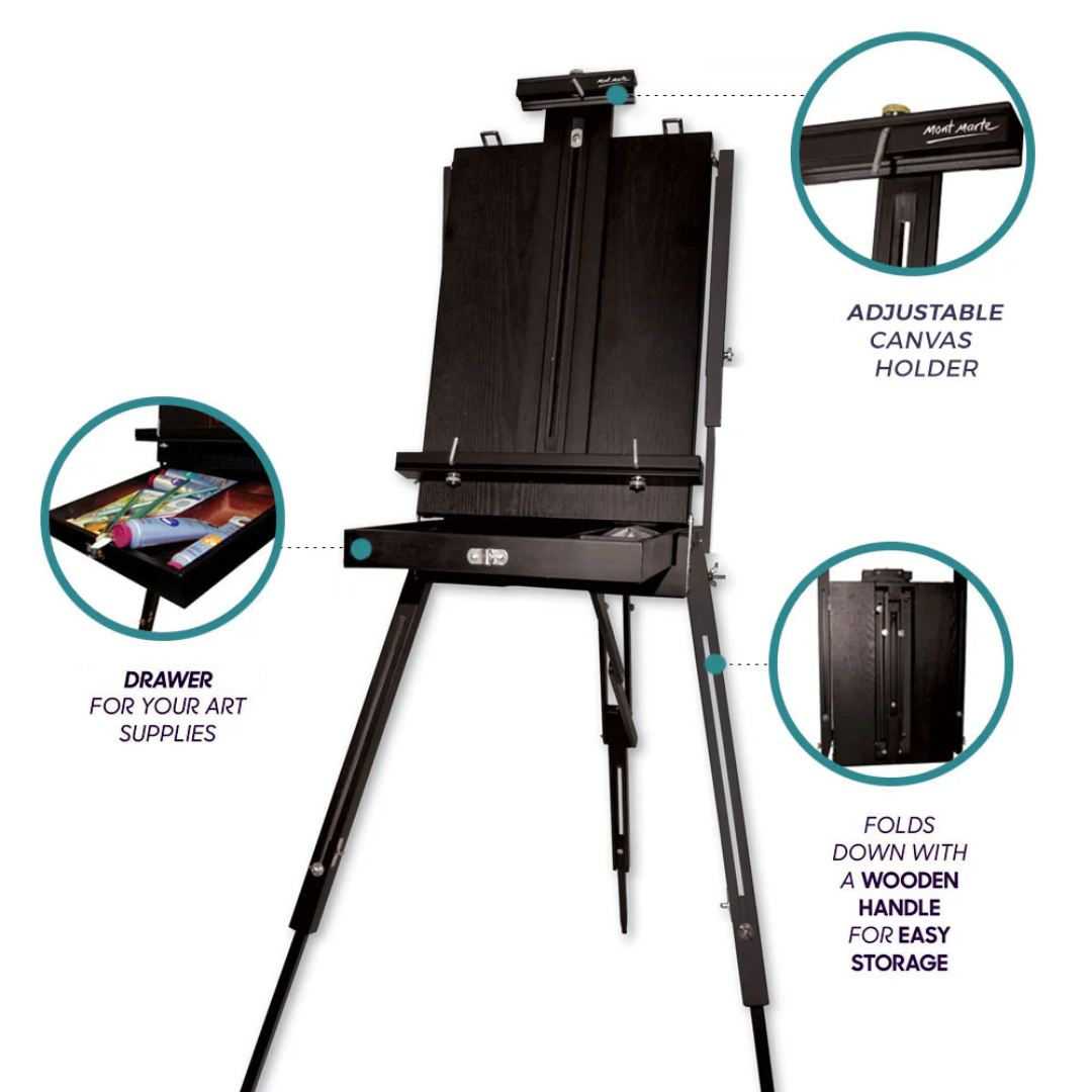 Mont Marte Black French Box Easel Signature
