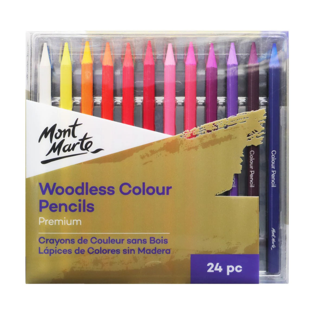 Mont Marte Woodless Colour Pencils Premium 24pc