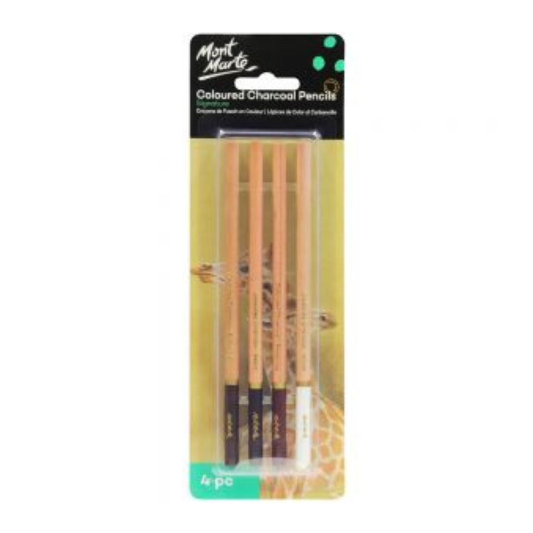 Mont Marte Coloured Charcoal Pencils 4pc