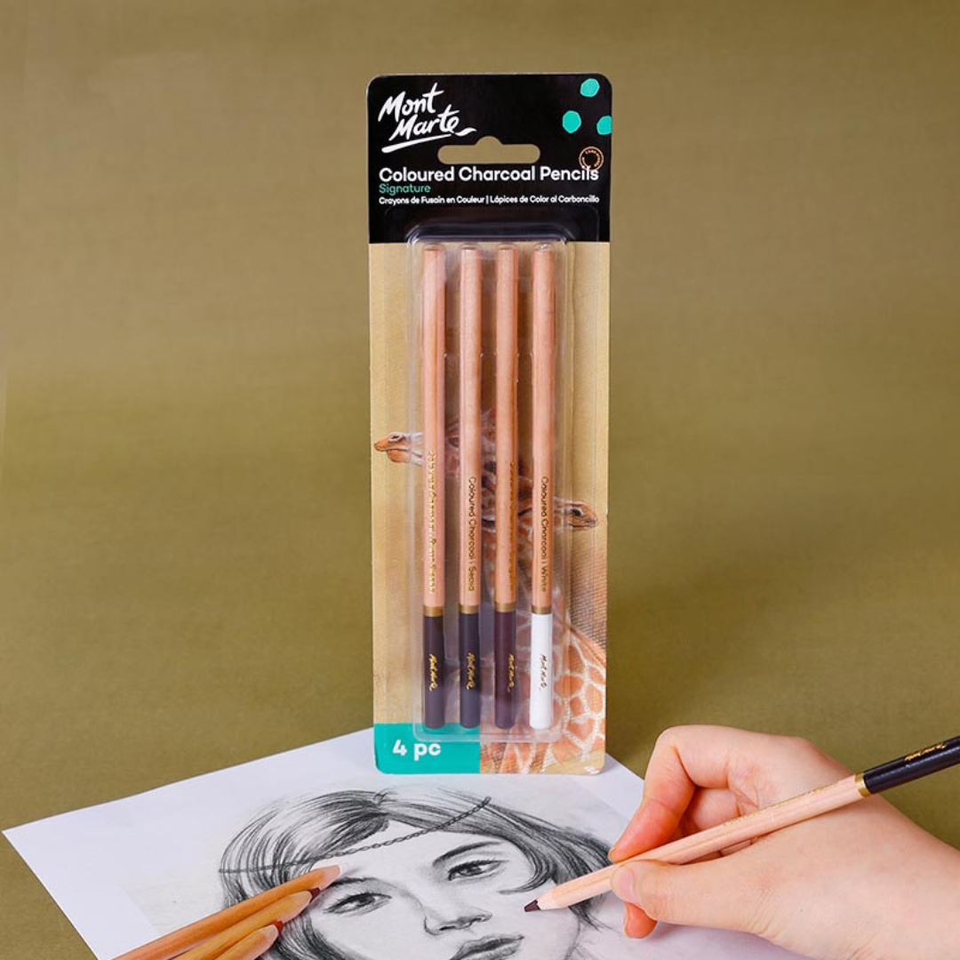 Mont Marte Coloured Charcoal Pencils 4pc