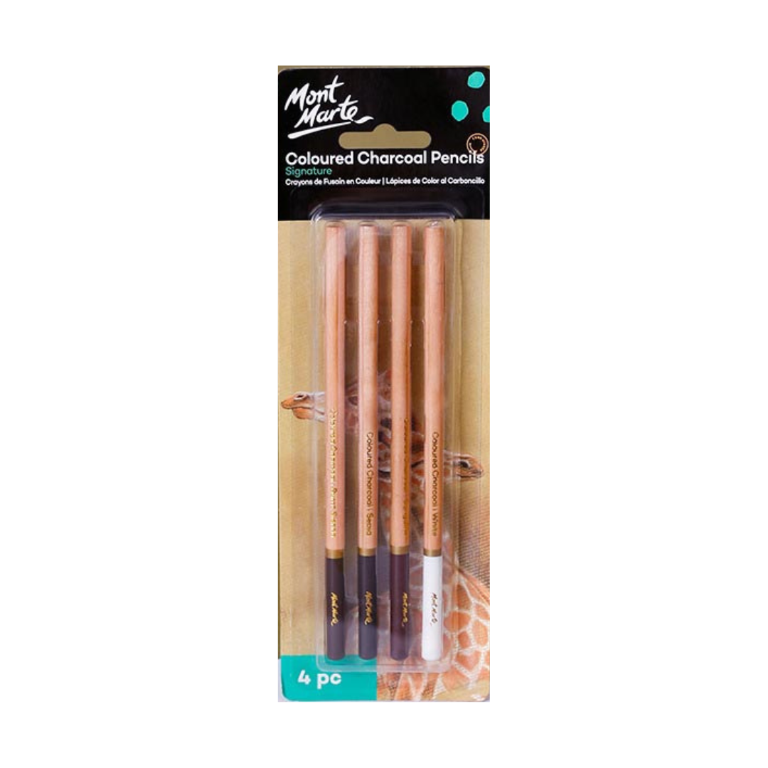 Mont Marte Coloured Charcoal Pencils 4pc