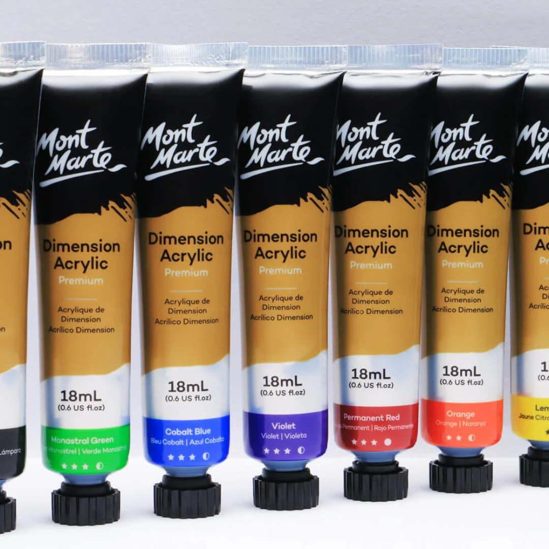 Mont Marte Dimension Acrylic Paint Intro Set Premium 8pc x 18ml