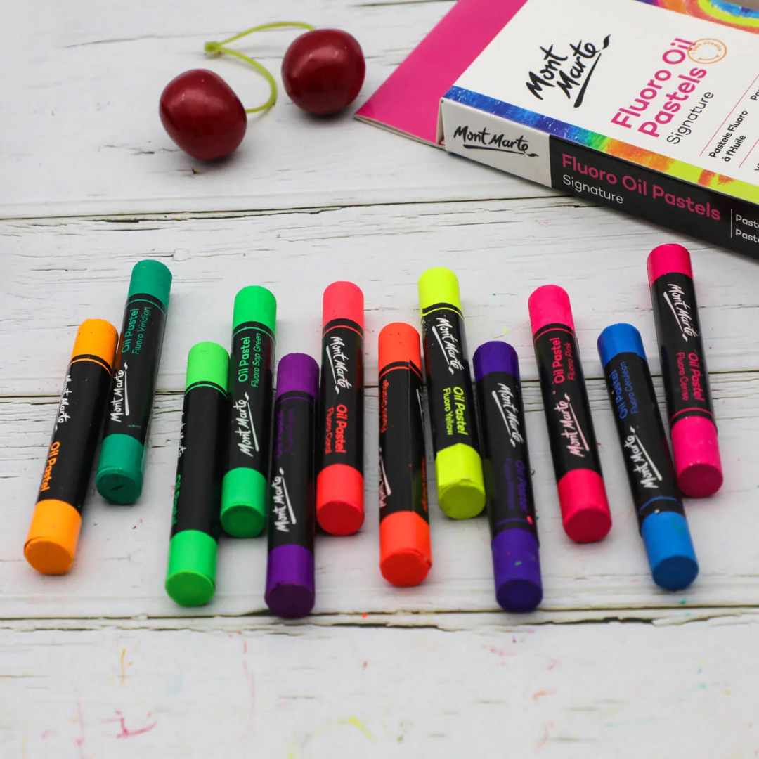 Mont Marte Fluoro Oil Pastels Signature 12pc