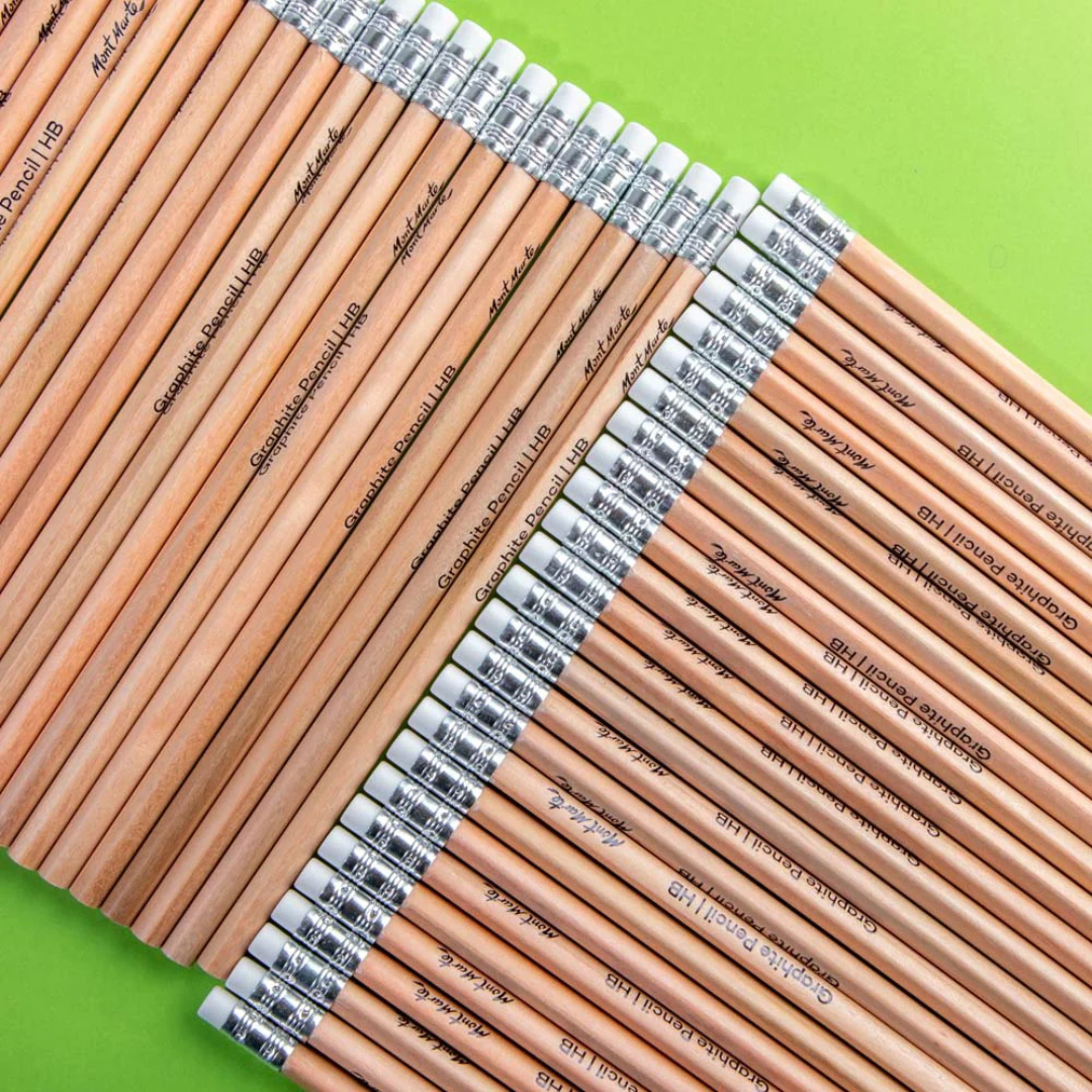 Mont Marte Graphite Pencils with Eraser Ends HB Signature 50pc