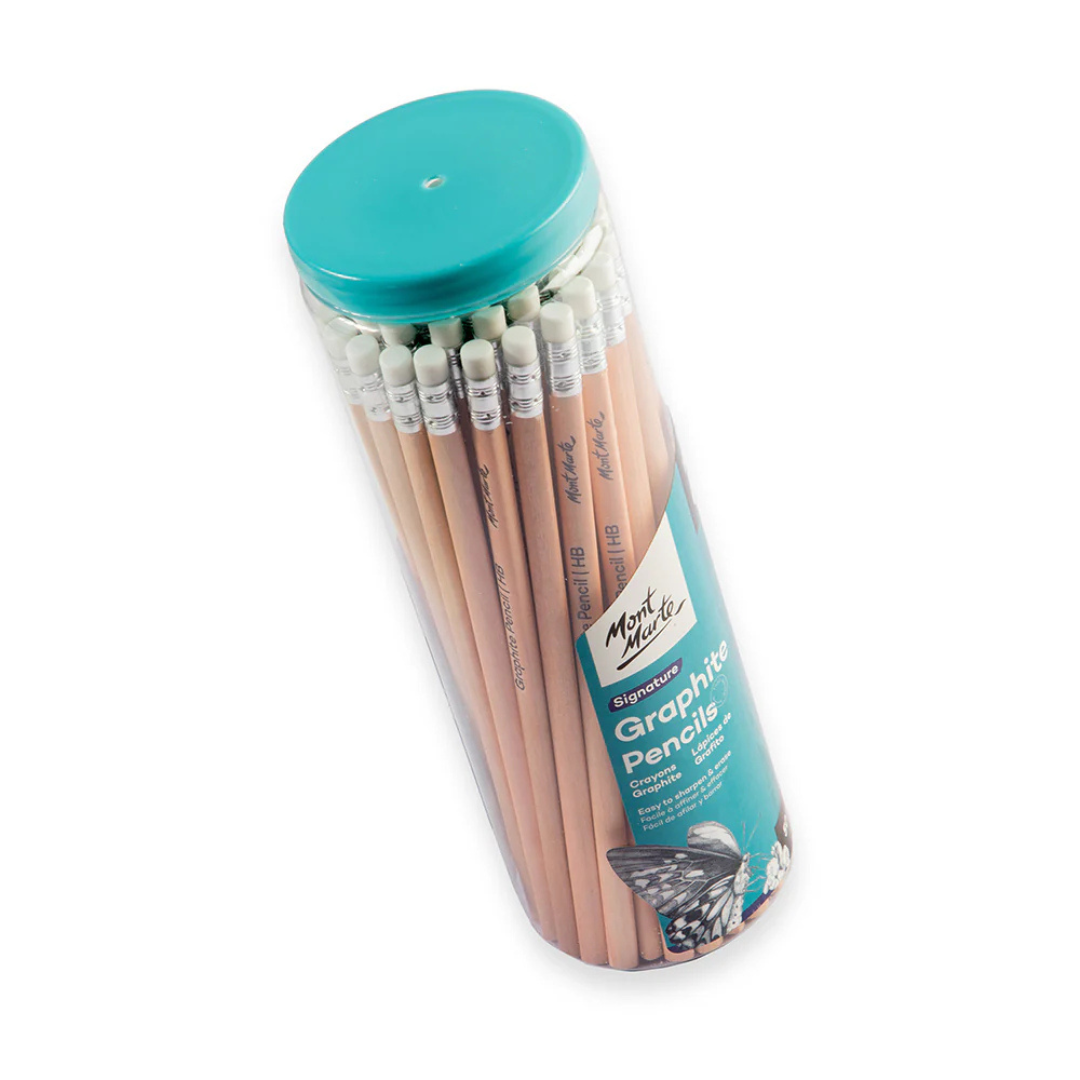 Mont Marte Graphite Pencils with Eraser Ends HB Signature 50pc