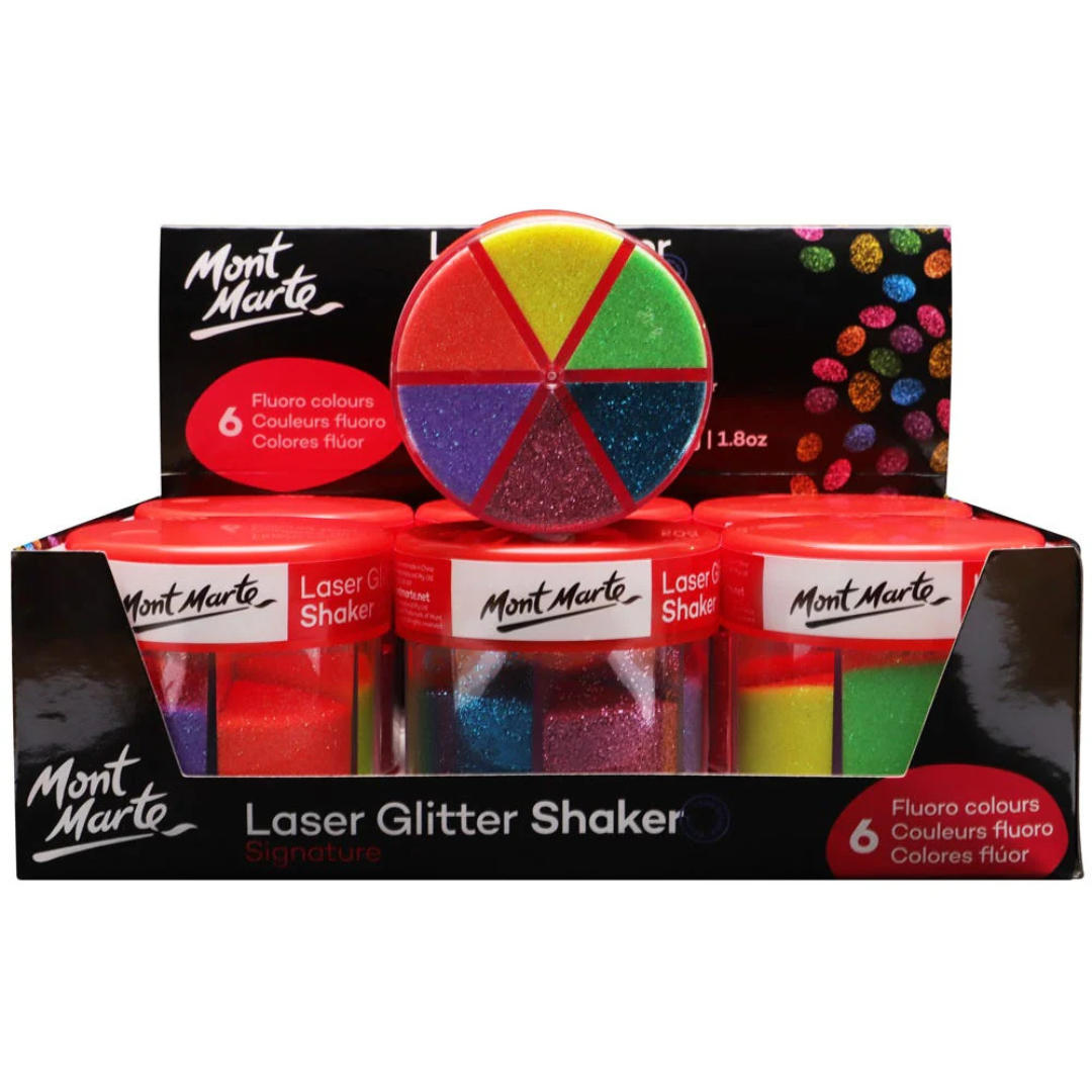 Mont Marte Laser Glitter Shaker Signature 50g-Pack of 6