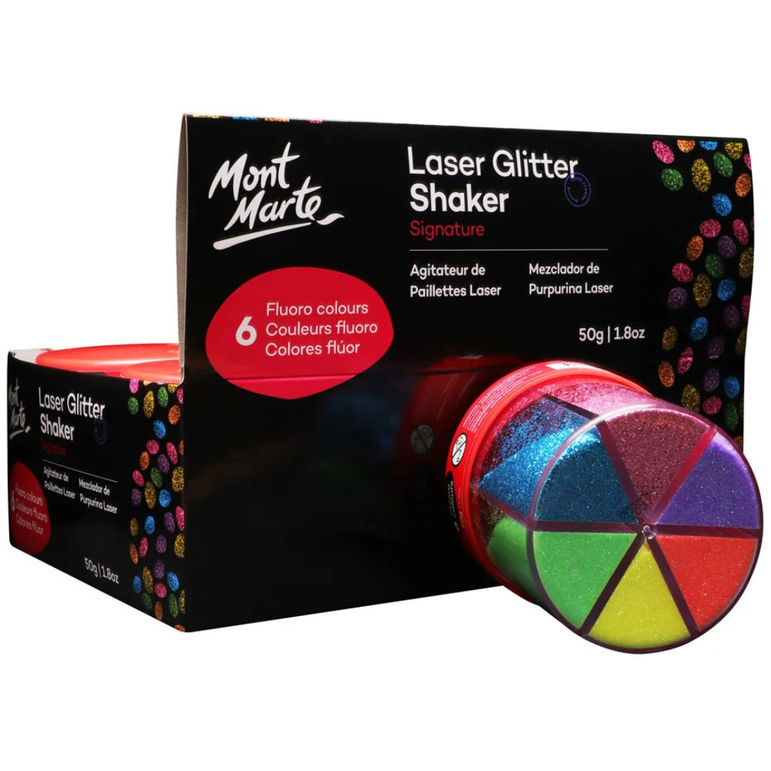 Mont Marte Laser Glitter Shaker Signature 50g-Pack of 6
