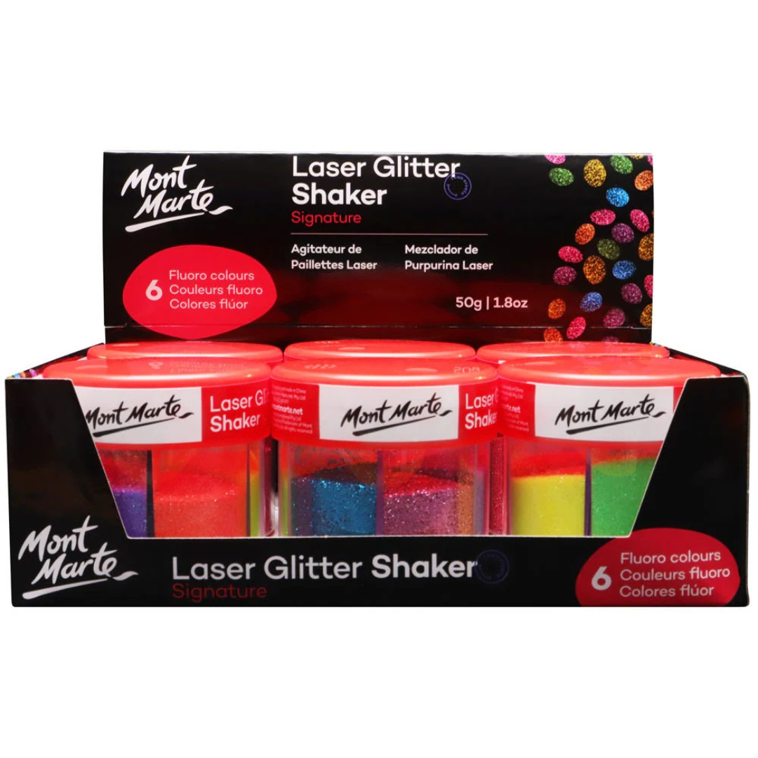 Mont Marte Laser Glitter Shaker Signature 50g-Pack of 6