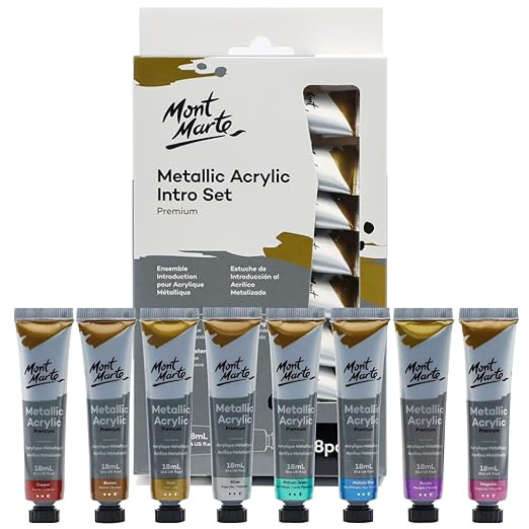 Mont Marte Metallic Acrylic Intro Set 8pc