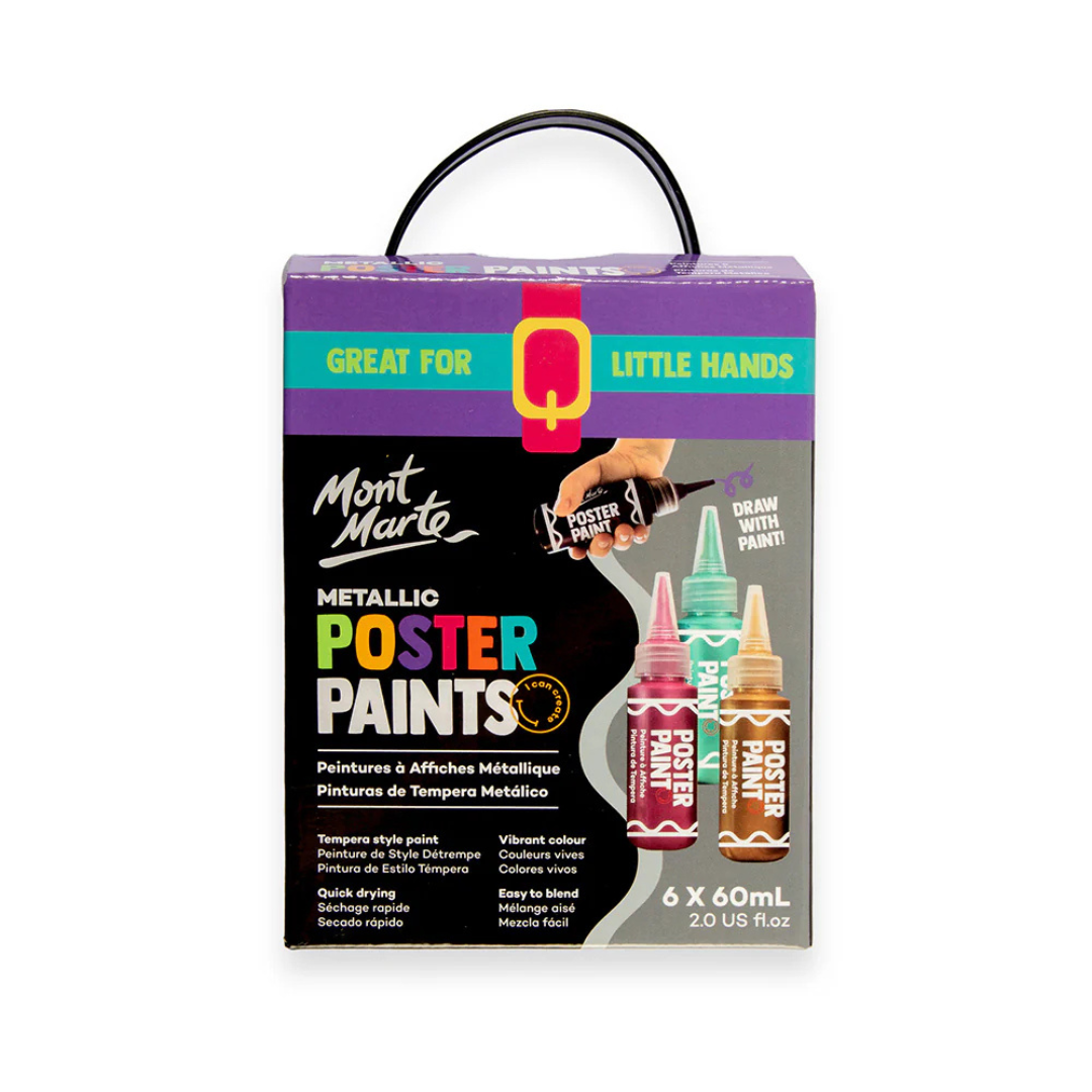 Mont Marte Metallic Poster Paints 6pc x 60ml