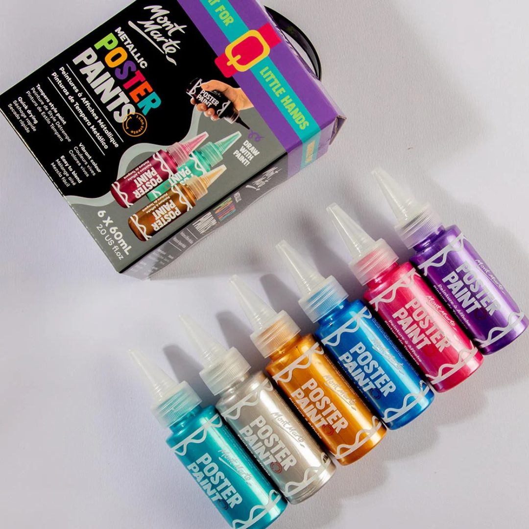 Mont Marte Metallic Poster Paints 6pc x 60ml
