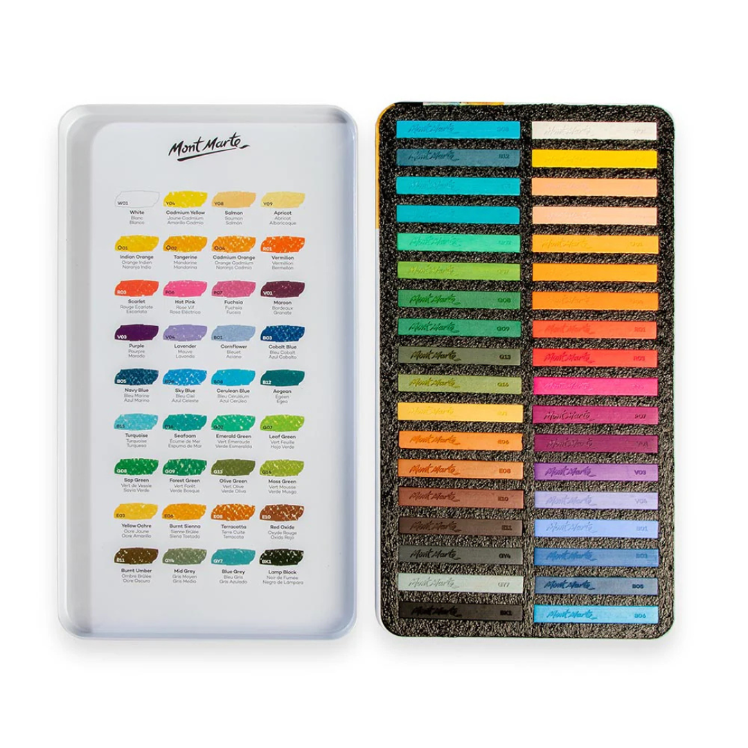 Mont Marte Soft Pastels in Tin Box Signature 36pc
