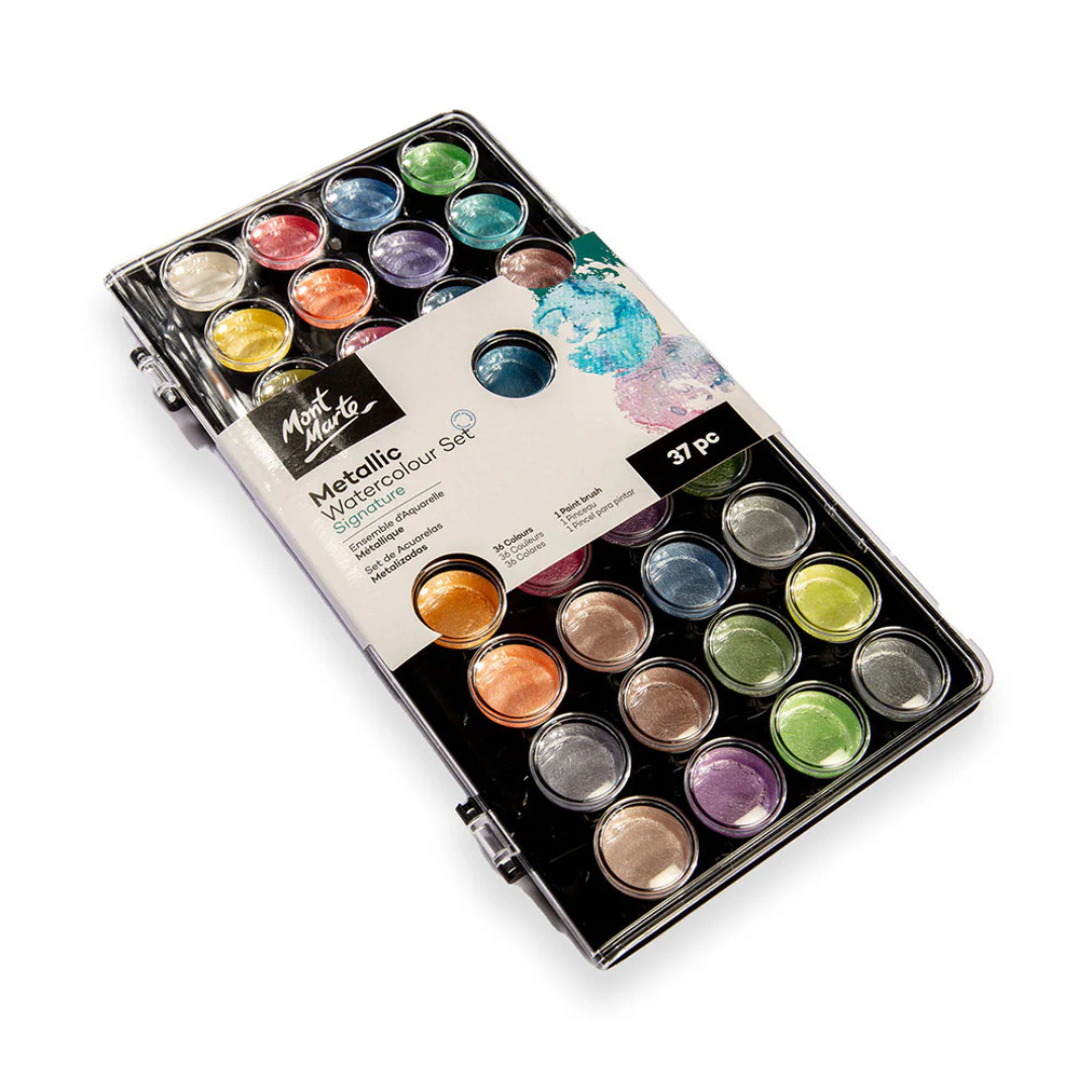 Mont Marte Metallic Watercolour Cake Set Signature 37pc