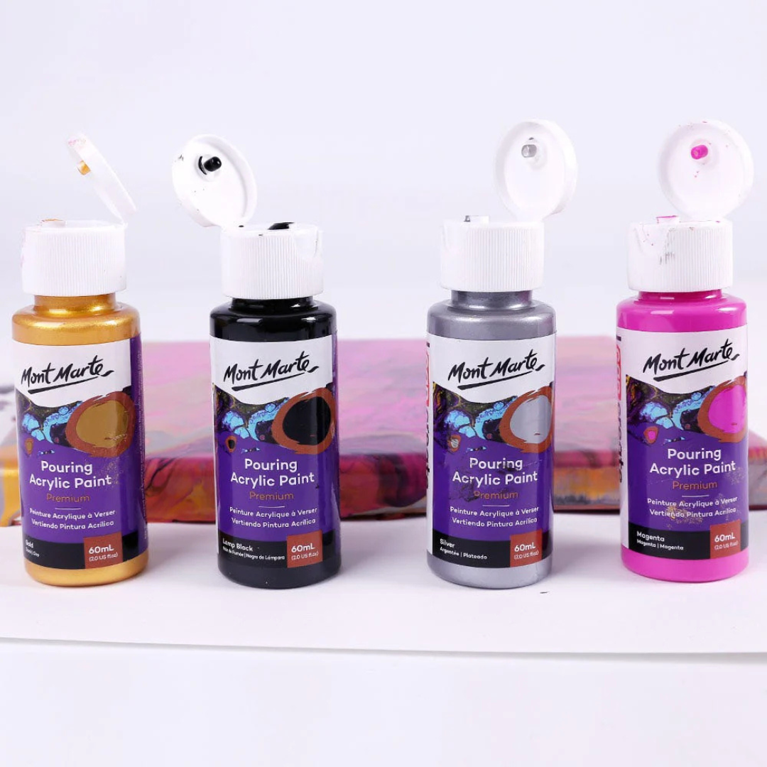 Mont Marte Pouring Acrylic Paint Set Premium 4pc x 60ml