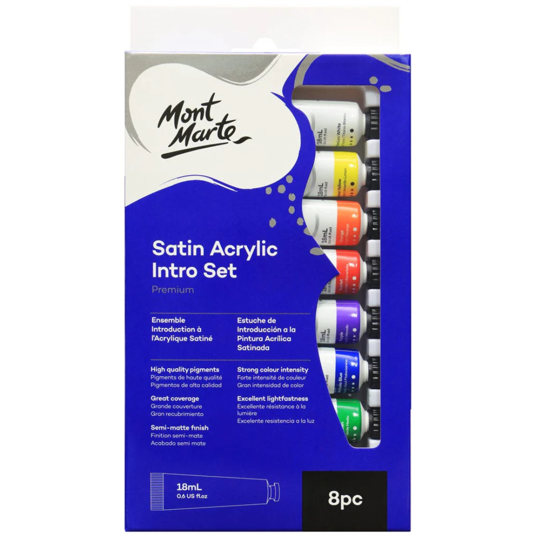 Mont Marte Satin Acrylic Intro Set Premium 8pc x 18ml