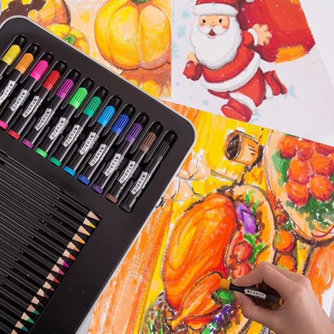 Mont Marte Studio Essentials Mixed Media Art Set,90 Pieces, Multicolor