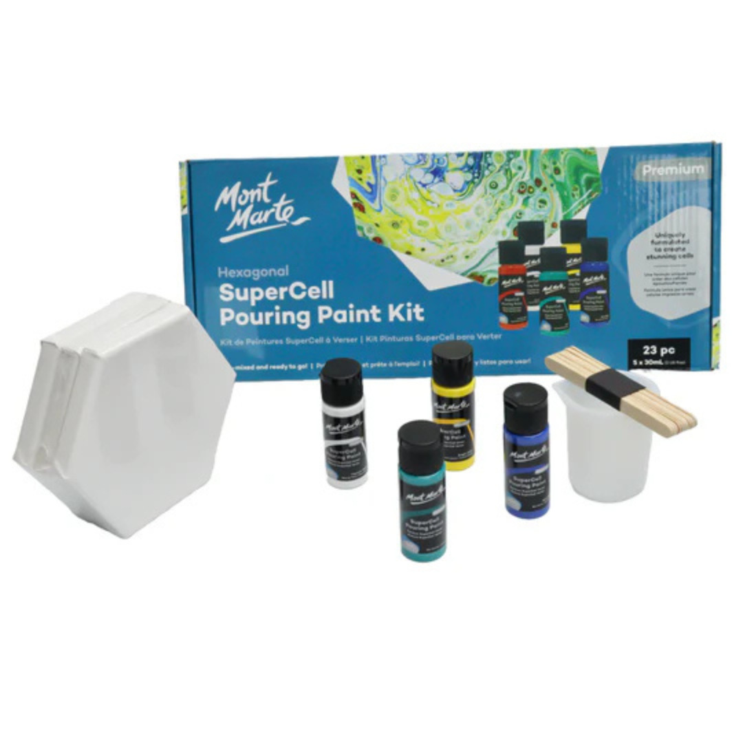 Mont Marte SuperCell Pouring Paint Kit 23pc