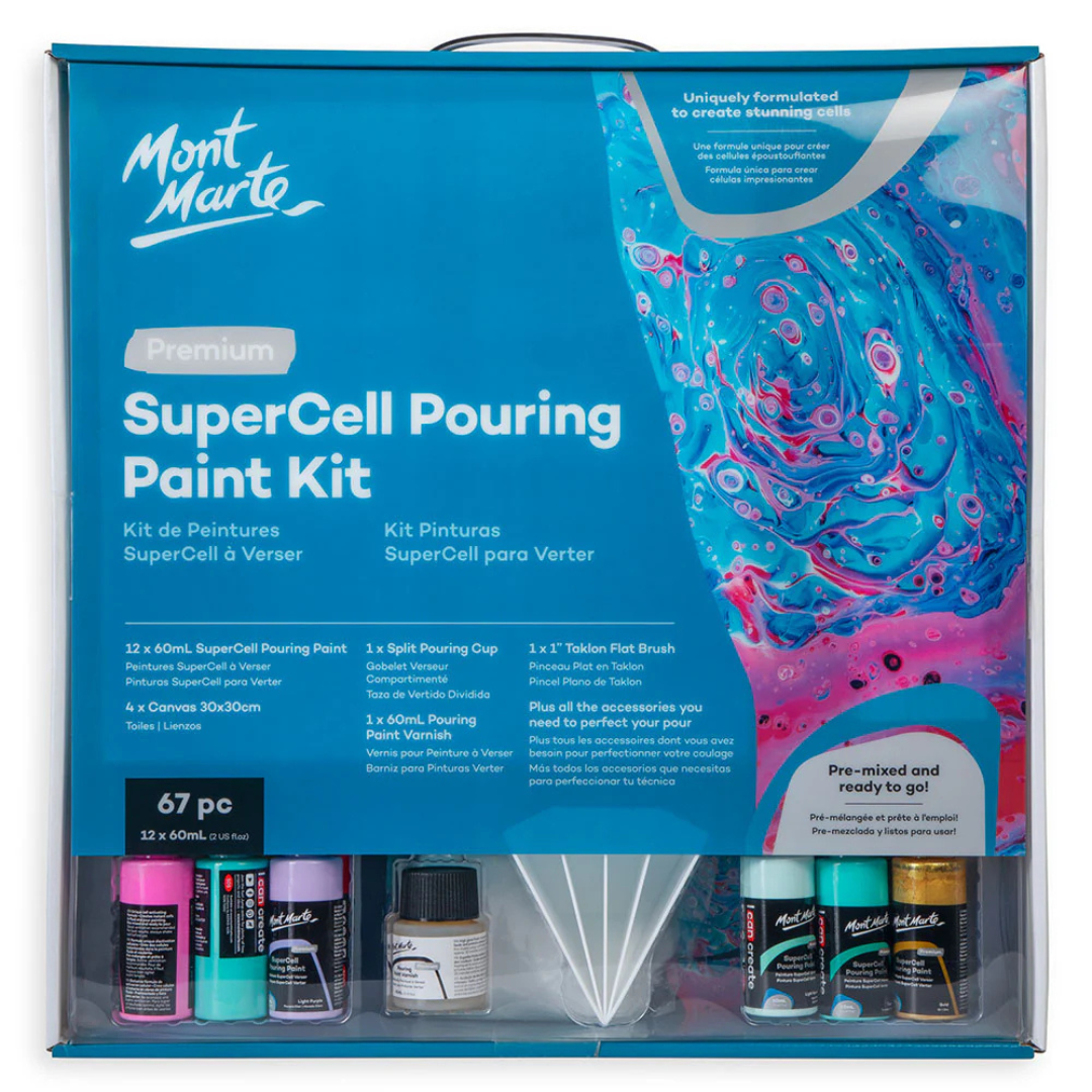 Mont Marte SuperCell Pouring Paint Kit 67pc