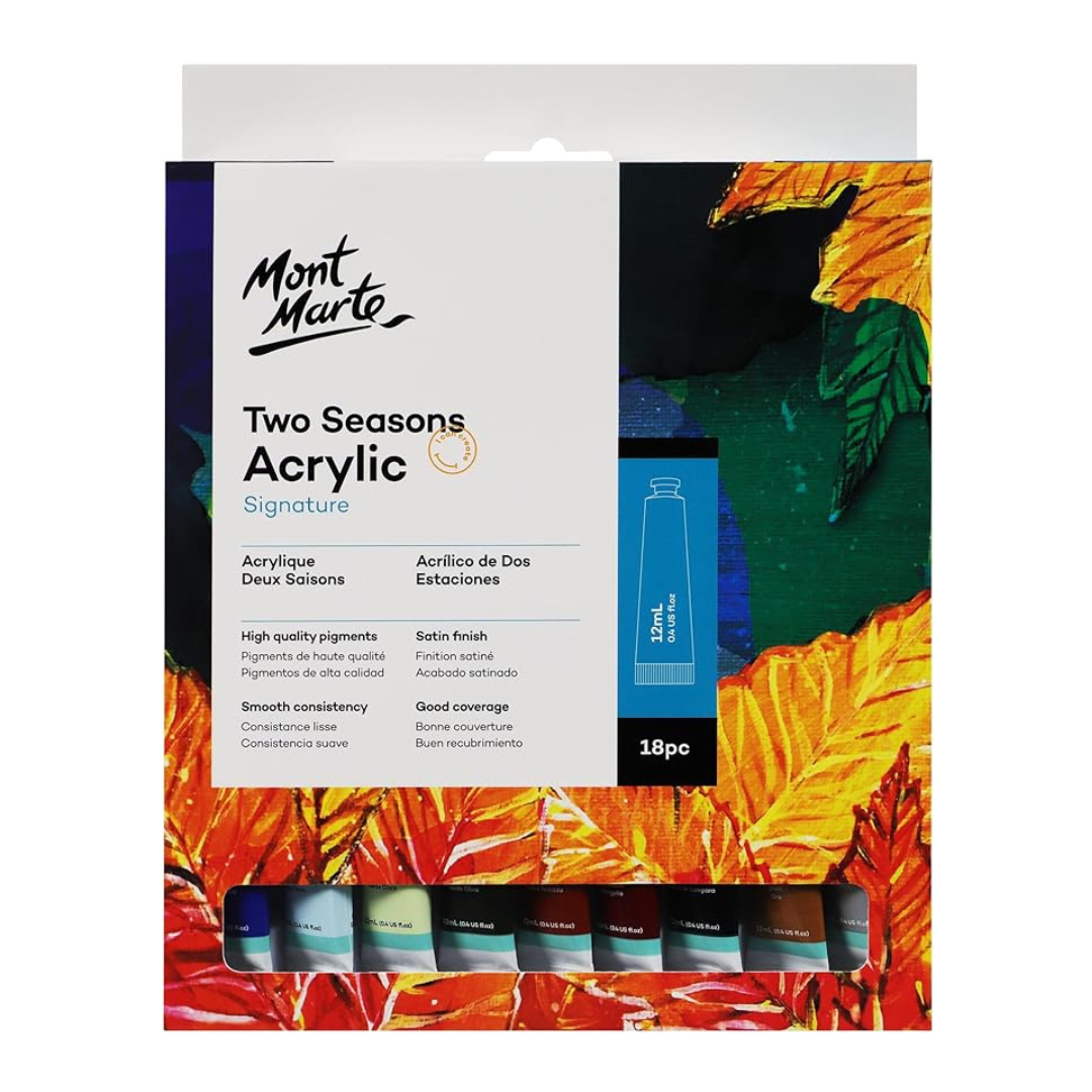 Mont Marte Two Seasons Acrylic Paint Set of 18-12ml
