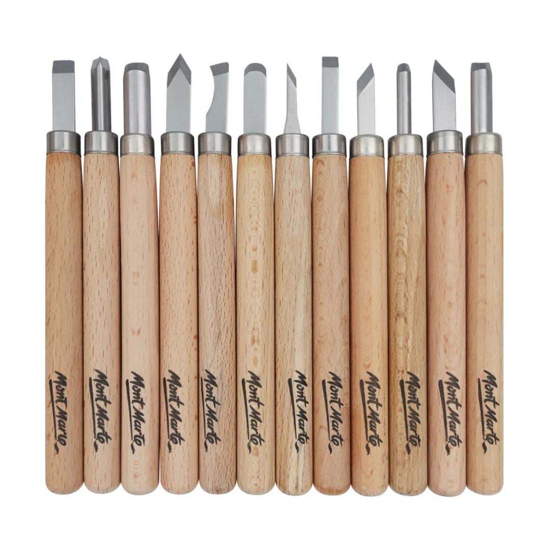 Mont Marte Wood Carving Set Premium 12pc
