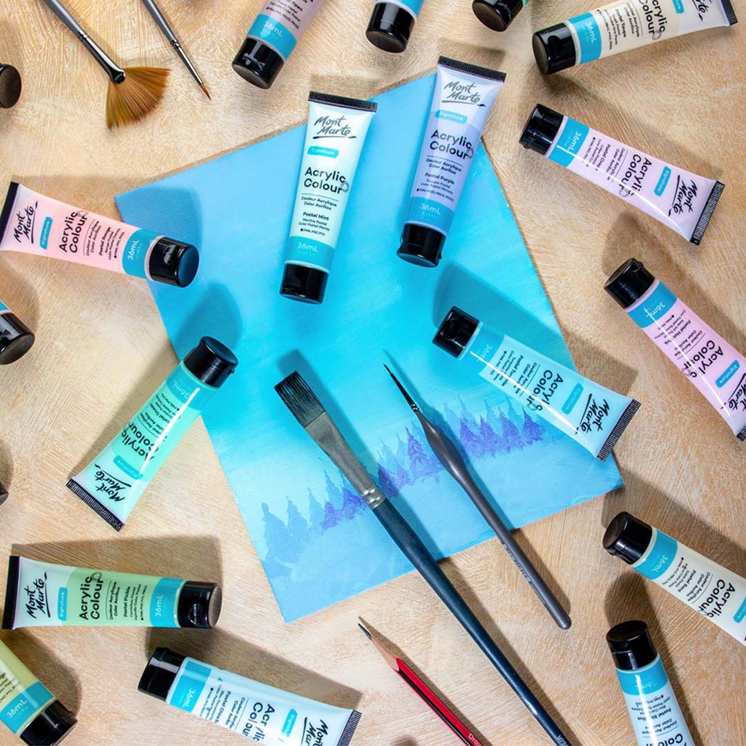 Mont Marte Signature Acrylic Pastel Colour Paint Set