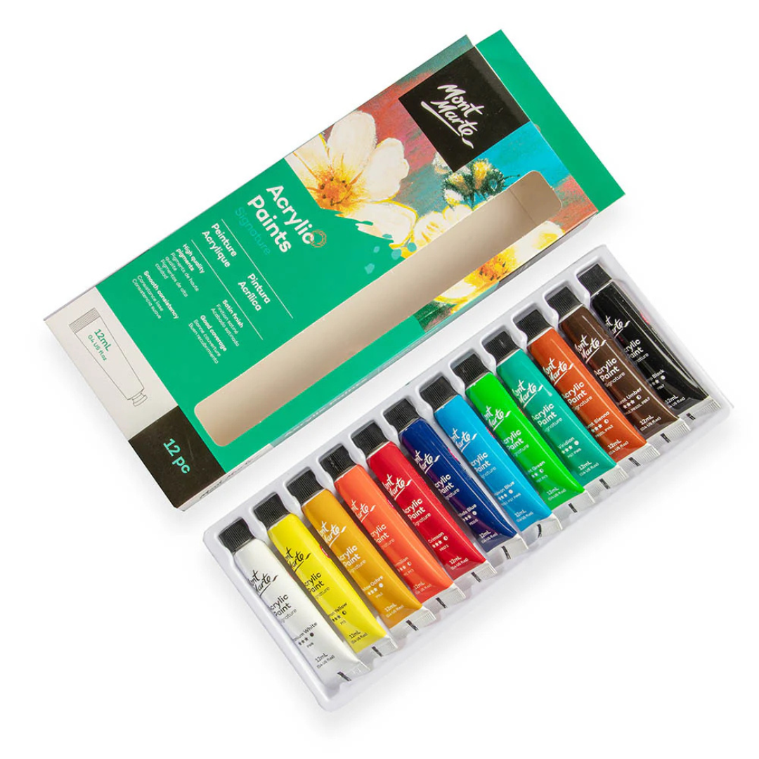Mont Marte Acrylic Paints Signature 12pc x 12ml