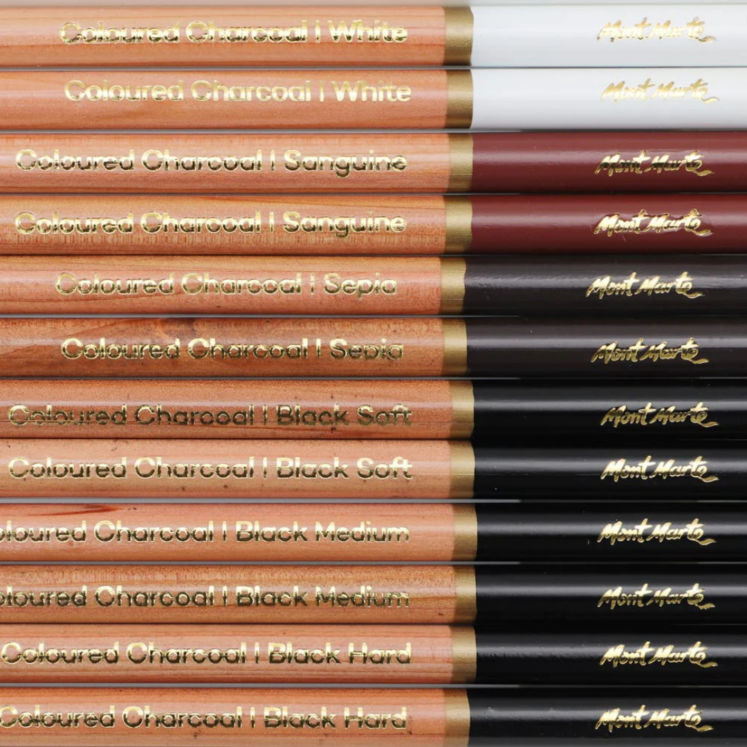 Mont Marte Coloured Charcoal Pencils Signature 12pc