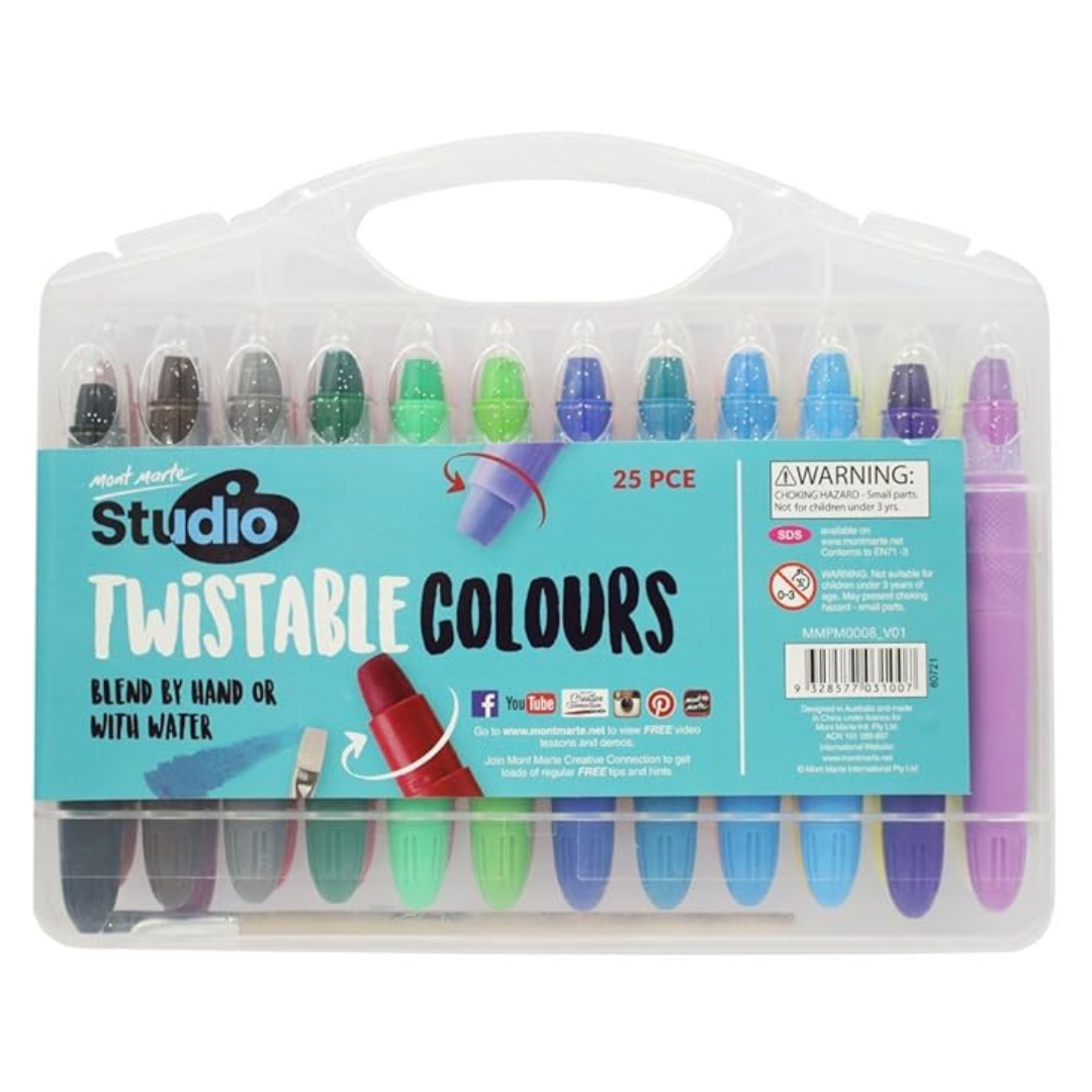 Mont Marte Signature Twistable Painting Colour Set (25 Pieces)